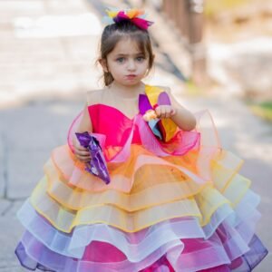 Rainbow Flowery Dress