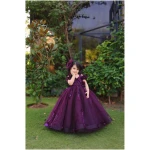 Tulle Princess Gown in plum - Image 4