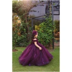 Tulle Princess Gown in plum - Image 5