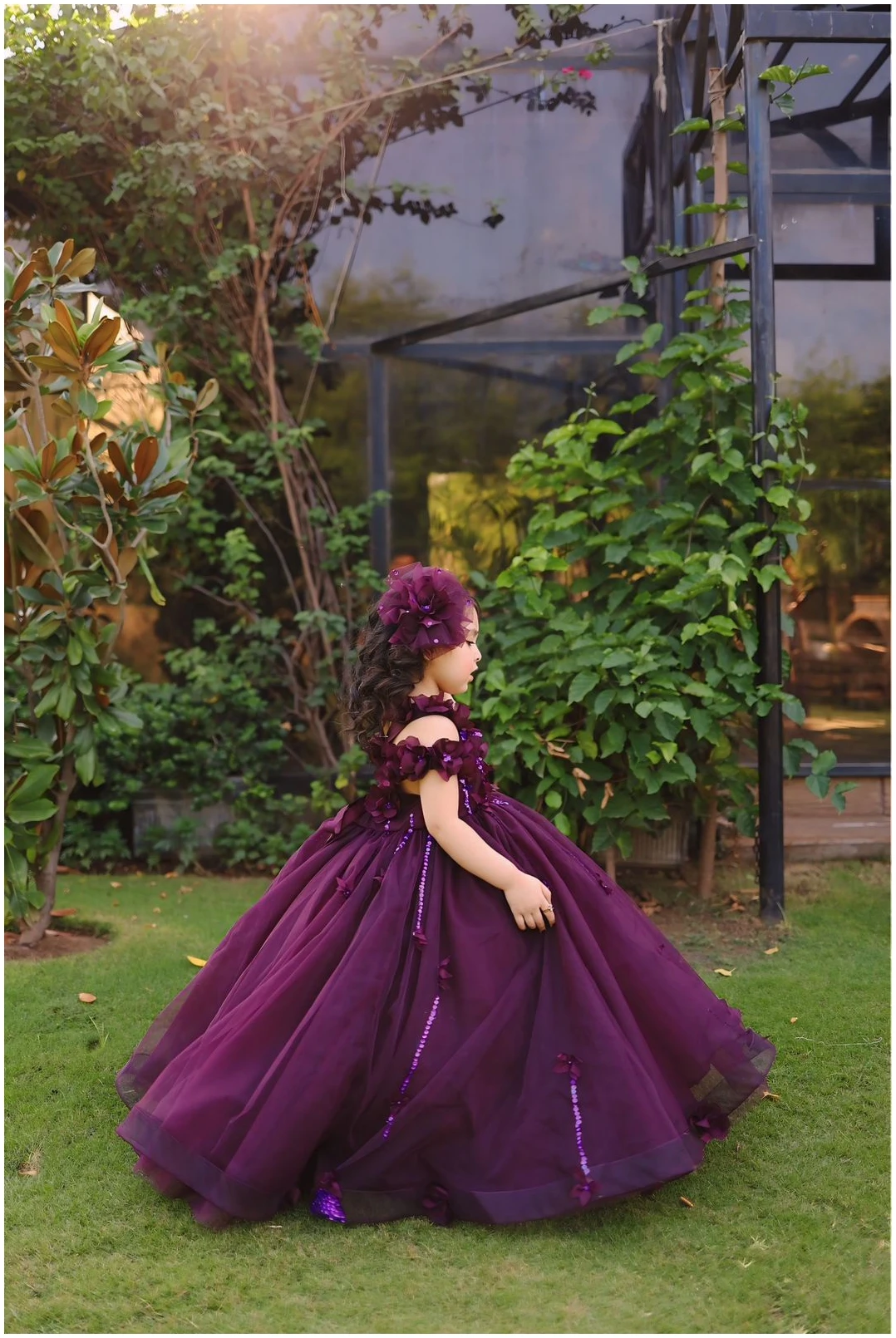 7675facb-b8ce-4066-a6e5-510bfdbf4a2a Tulle Princess Gown in plum - Image 5