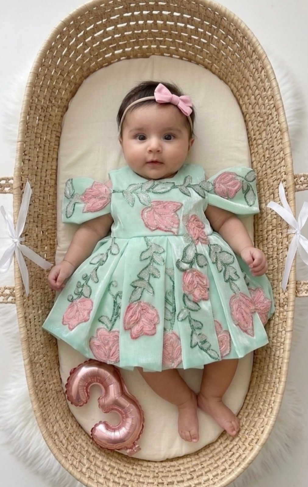 Mint Blossom Luxe Party Dress