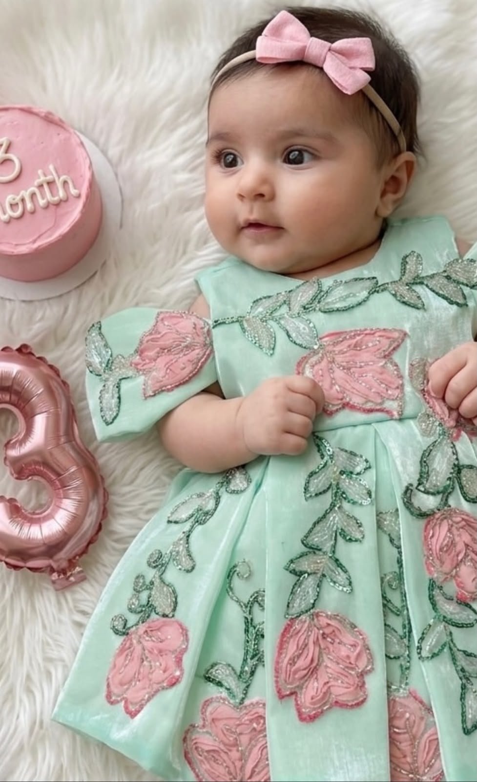 Mint Blossom Luxe Party Dress