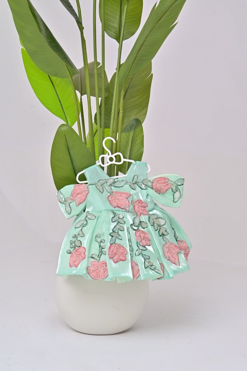 Mint Blossom Luxe Party Dress